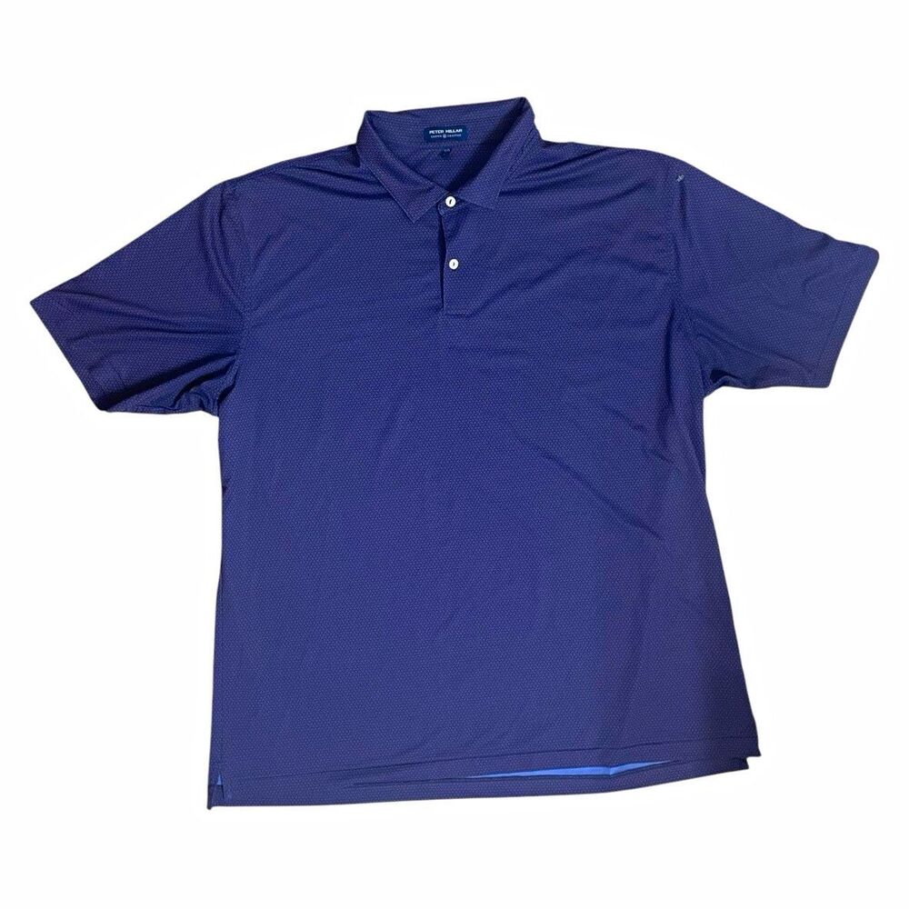 Peter Millar Crown Crafted Men’s XXL Blue/Purple Geometric Short Sleeve Polo
